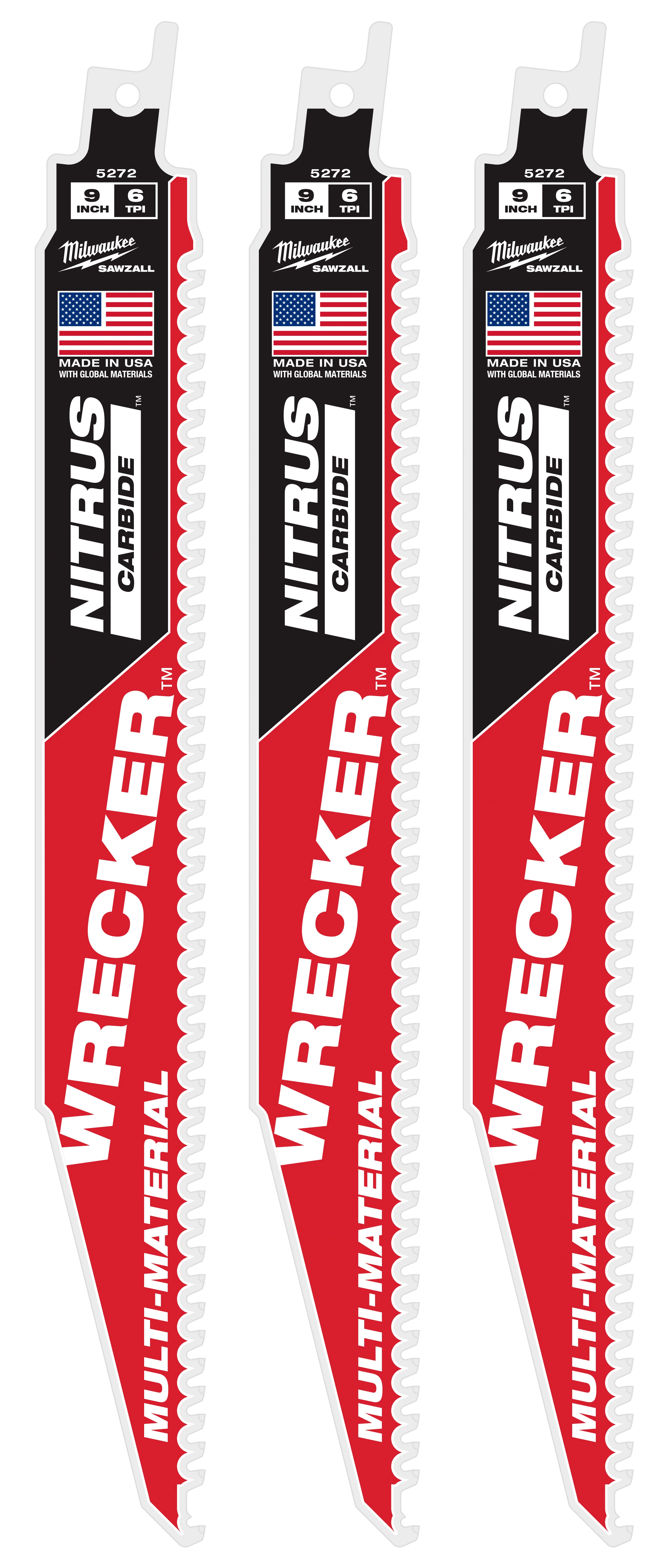 Environmentally Friendly Milwaukee 9 WRECKER™ w NITRUS™ Carbide SAWZALL® Blade for Multi-Material 3-Pack Elegant