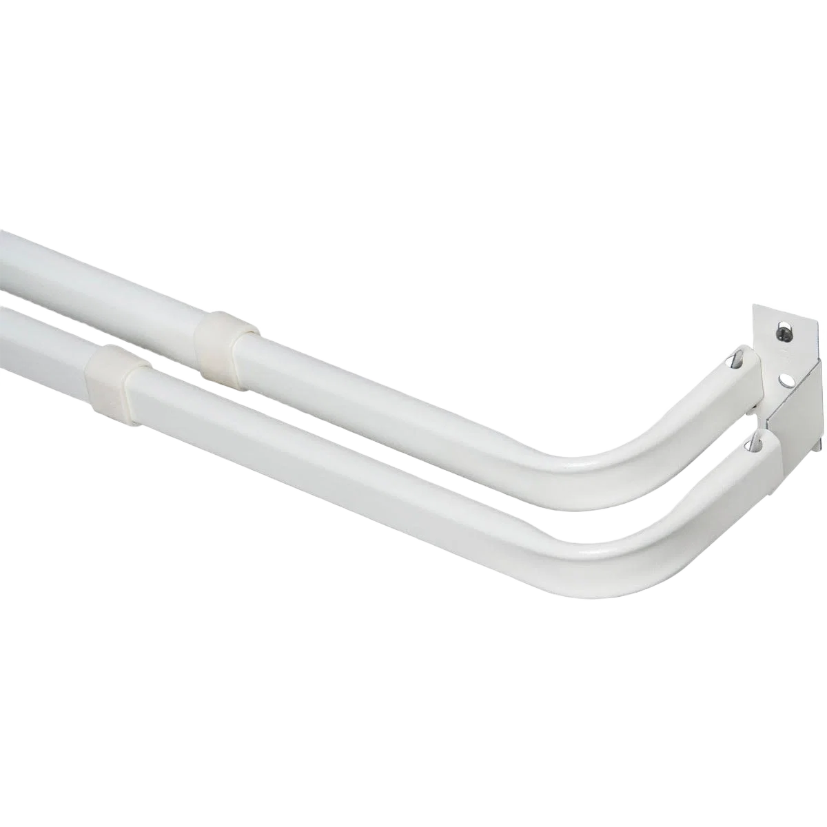 Original Kenney White Heavy Duty Double Curtain Rod 48 to 86 in. Effective