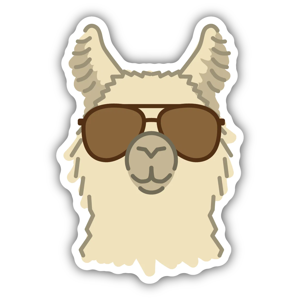 Stylish Stickers Northwest Llama with Aviator Sunglasses Sticker Premium