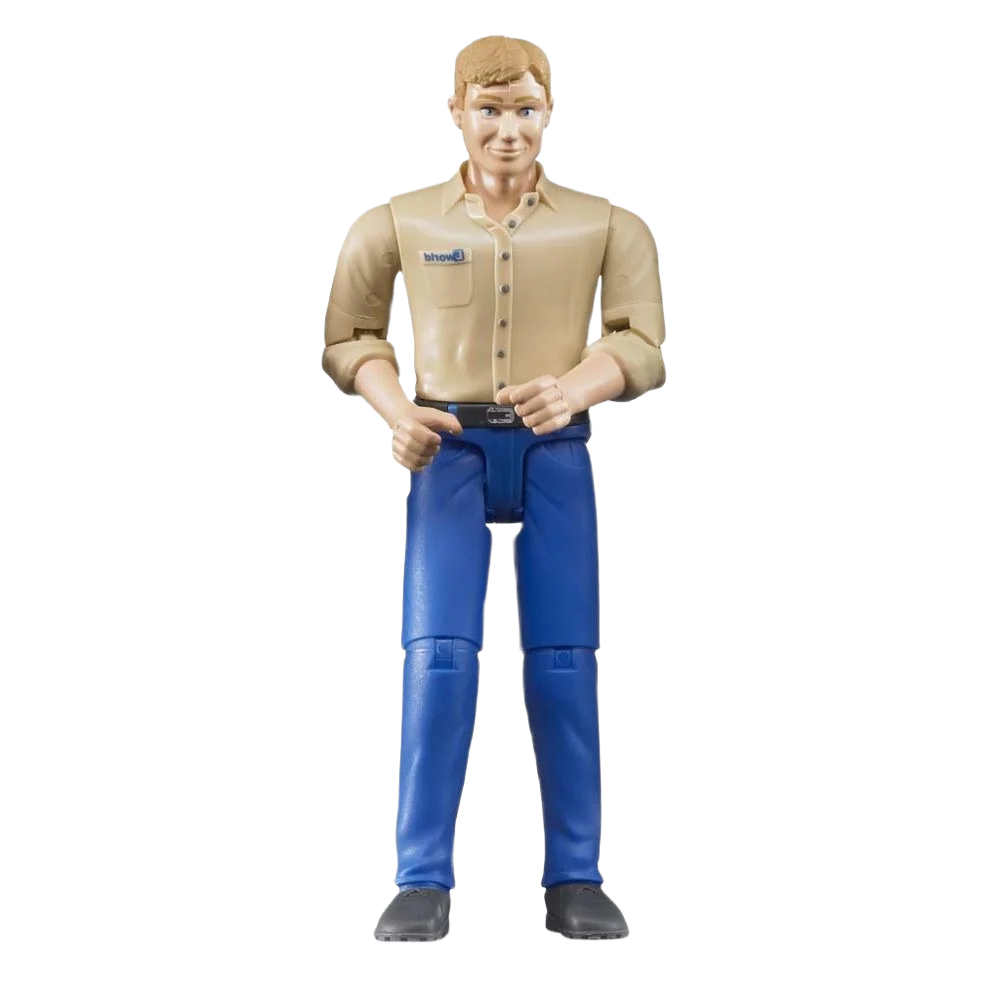 Elegant Bruder Toys Light Skin Man with Blue Jeans Action Figure Next-Generation