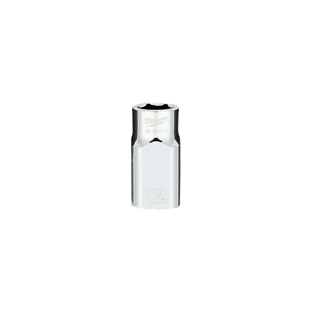 Genuine Milwaukee 1 2 Drive 12-mm Standard Socket w FOUR FLAT™ Sides Exceptional