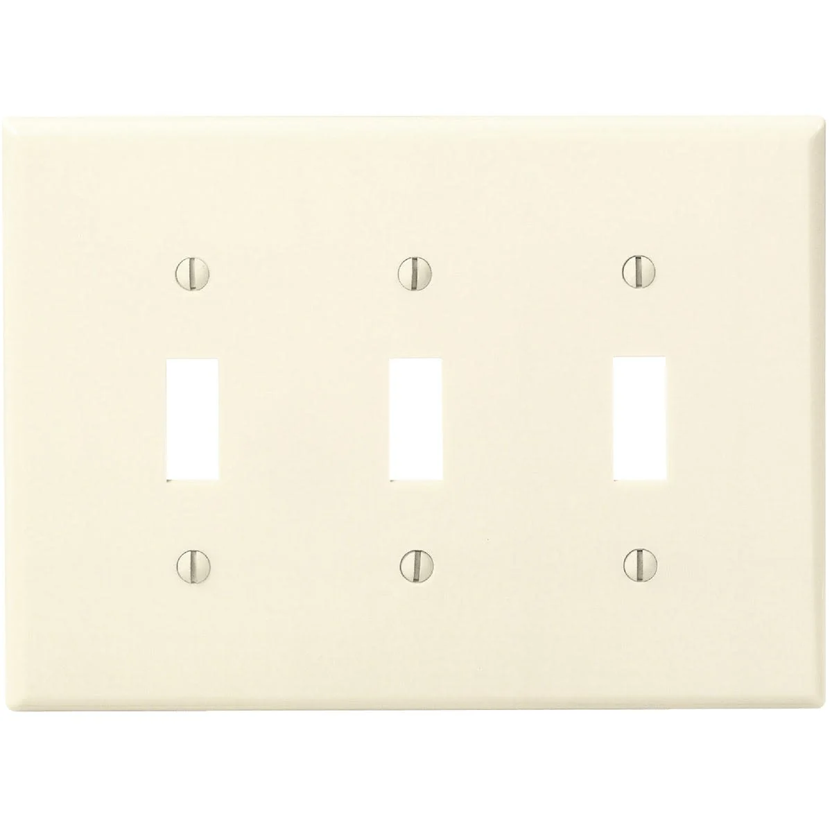 Smooth Leviton Mid-Way 3-Gang Ivory Toggle Switch Wall Plate Specialty