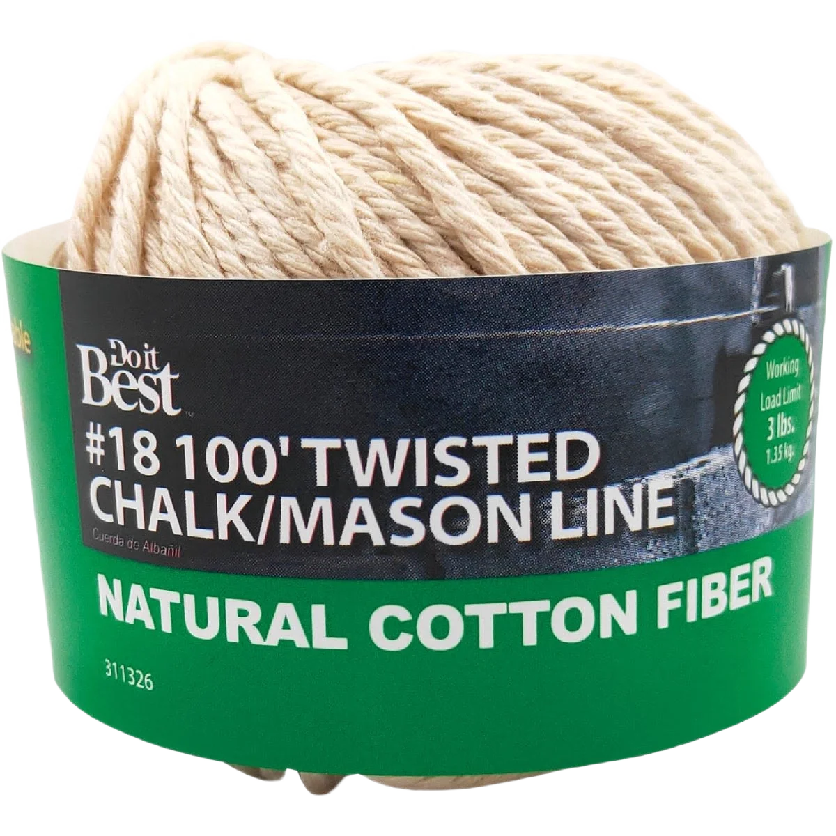 Refined Do it White Twisted Cotton Chalk Line 100 ft. Effective