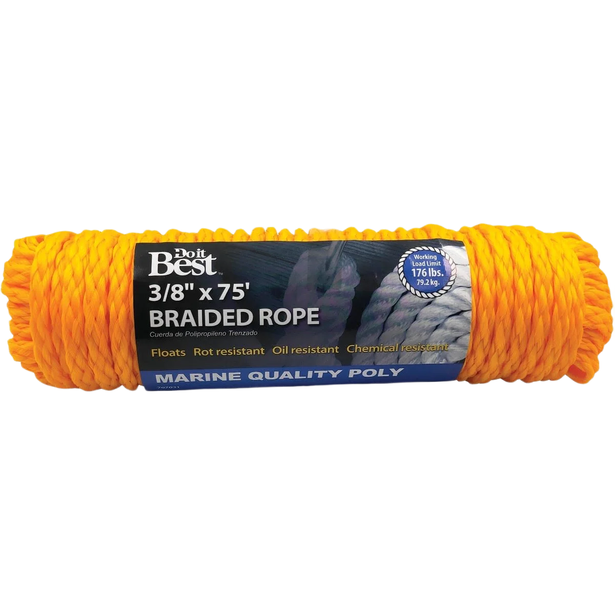 Practical Do it Yellow Braided Polypropylene Rope 3 8 In. x 75 Ft. Enhanced