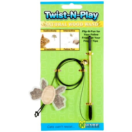 Recyclable Ware Twist-N-Play Wood Teaser Wand Cat Toy Elite