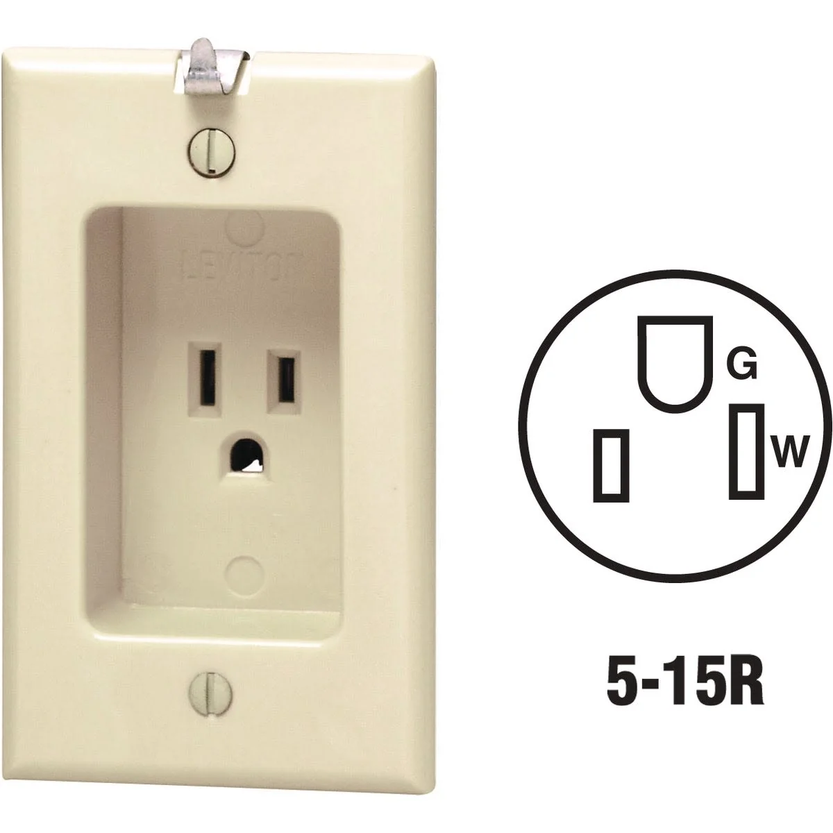 Professional Leviton 15 Amp Ivory Residential Grade Single Clock Outlet Comfortable