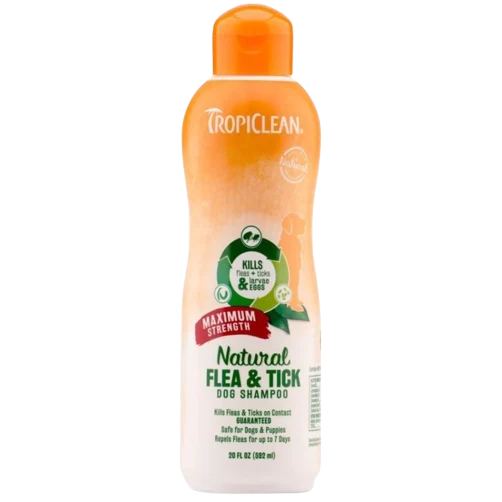 Prestigious TropiClean Natural Flea Tick Shampoo Max Strength 20 oz. Elite