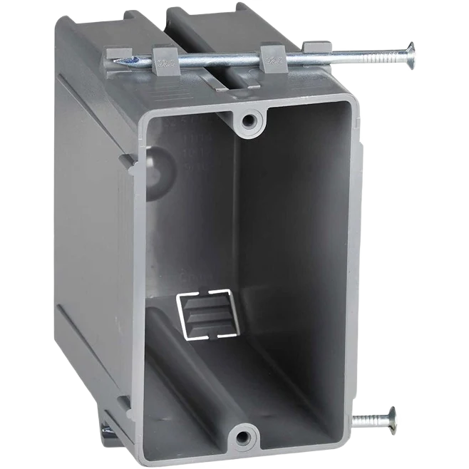 Luxury 1-Gang PVC Molded New Work Wall Electrical Box Easy-to-Use