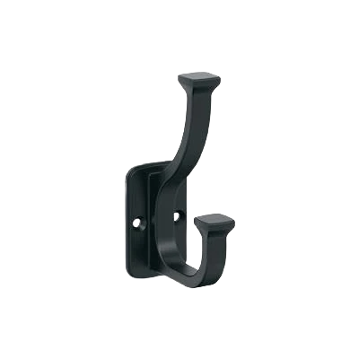 Premium Material Amerock Alder Two Prong Matte Black Decorative Wall Hook Pure