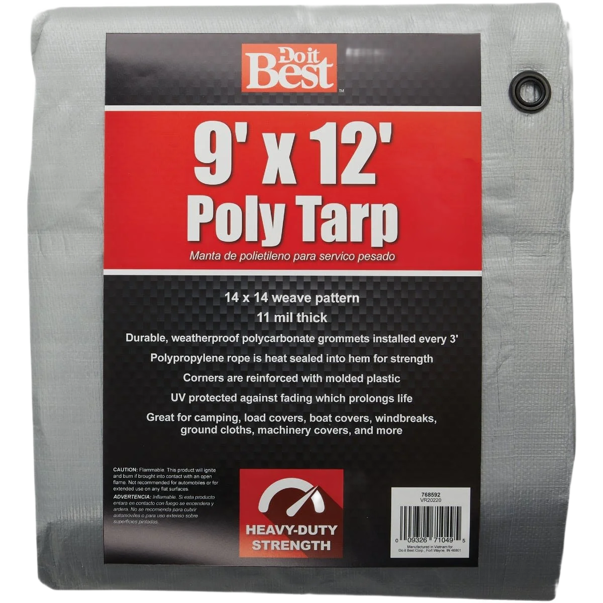 Flexible Do it Silver Woven Heavy-Duty Poly Tarp 9 x 12 ft. Detailed