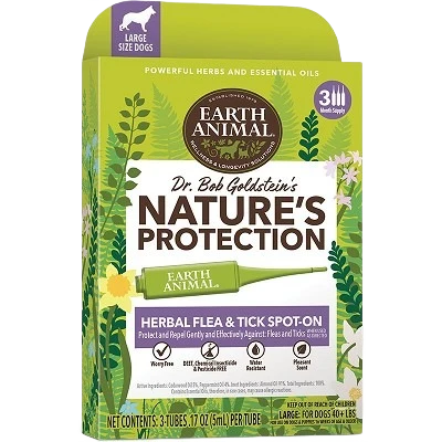 Powerful Earth Animal Herbal Flea Tick Spot-On Treatment for Large Dogs Organic