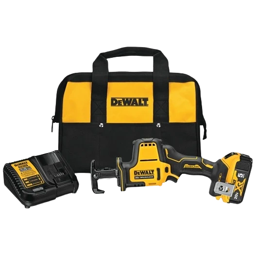 Minimalist DEWALT Atomic 20V MAX Cordless One-Handed Reciprocating Saw Kit User-Friendly