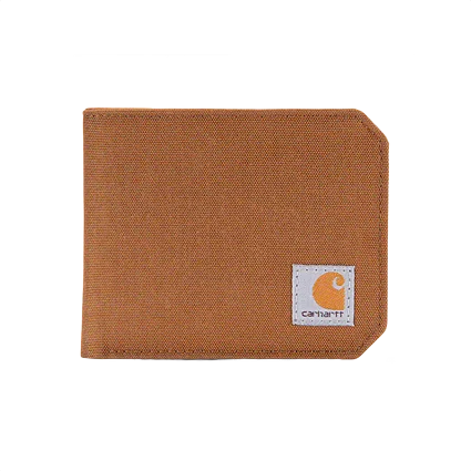 Flexible Carhartt Brown Nylon Duck Bifold Wallet Verified