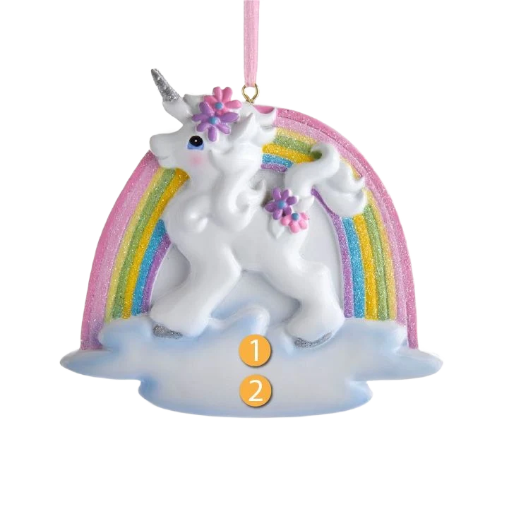 Safe Kurt S. Adler Personalized Unicorn Rainbow Ornament Premium