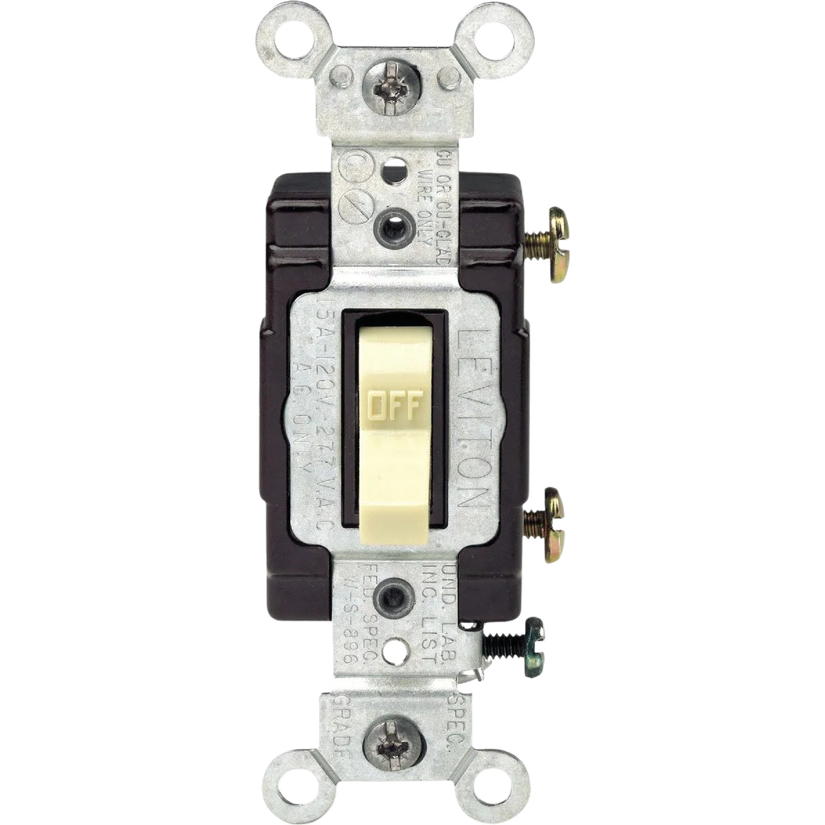 Optimized Leviton Illuminated Commercial 15 Amp Ivory Toggle Single Pole Switch Contemporary