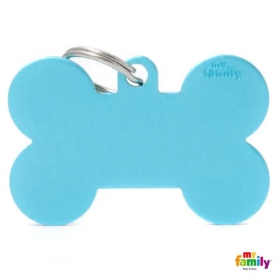 High-Performance MyFamily XL Light Blue Bone ID Tag Durable