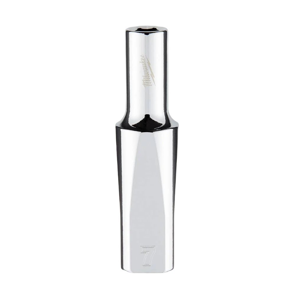 Practical Milwaukee 3 8 Drive 7-mm Deep 6-Point Socket w FOUR FLAT™ Sides Secure