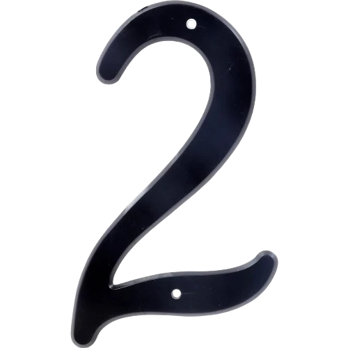 User-Friendly Hillman 4-In. Nail-On Black Plastic House Number 2 Durable