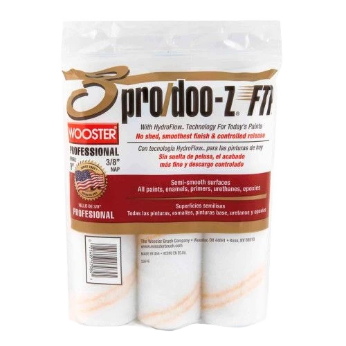 Enhanced Wooster Brush Pro DOO-Z FTP Smooth Plus Production Roller 3-Pack 9 x 3 8 in. Specialty