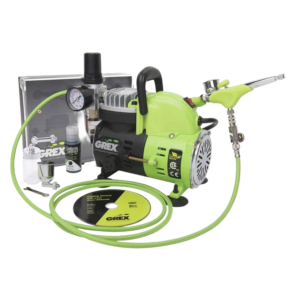 Healthy Grex Genesis.XSi3 Ergonomic Side Fed Airbrush Compressor Combo Kit Selected