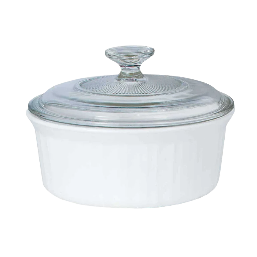 Versatile Corningware Round French White Stoneware Covered Casserole Dish 1.5 Quart Specialty