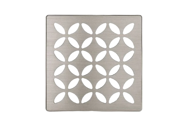 Reliable Schluter KERDI-DRAIN 4 Brushed Nickel Square Floral Grate Kit Trusted