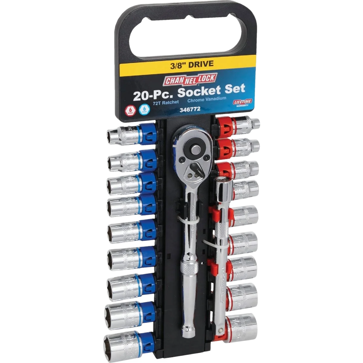 Natural Channellock 3 8 Drive 6-Point Shallow Ratchet Socket Set 20-Piece Superior