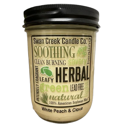 Premium Material Swan Creek White Peach Clove Pantry Jar Candle 12 oz. Specialty