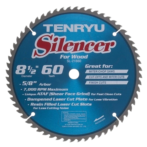 Consistent Tenryu 8-1 2 in. 60 Th. Silencer Wood Blade Prestigious
