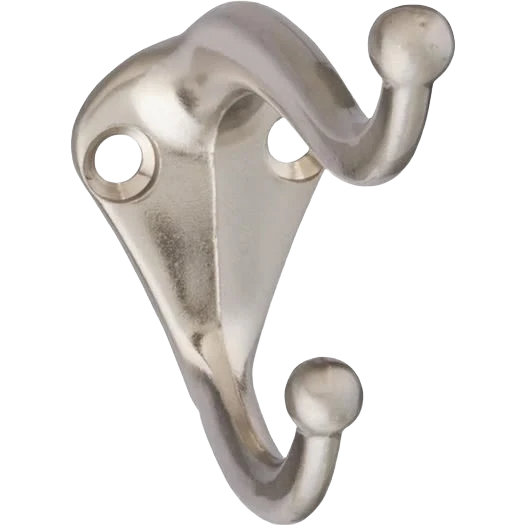 Organic National Hardware Satin Nickel Coat Hat Hook 2-Pack Contemporary