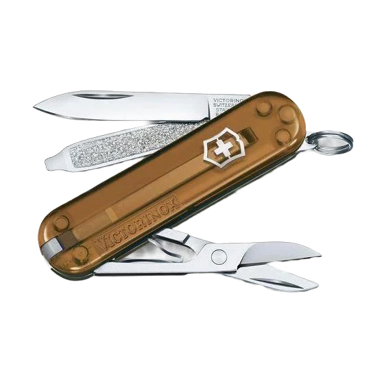 High-Grade Victorinox Swiss Army Classic SD Transparent Pocket Knife Chocolate Fudge Premium