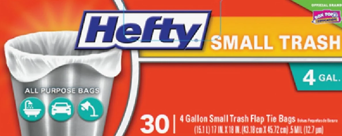 Superior Hefty Small 4 Gallon White Trash Bags 30-Count Casual