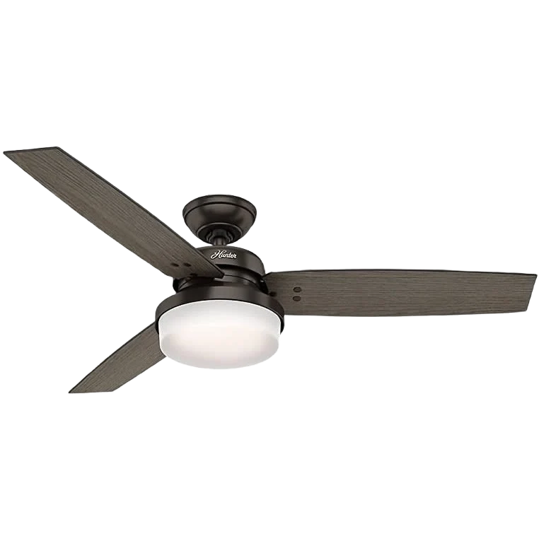 Outstanding Hunter Sentinel Premier Bronze 52 In. Ceiling Fan with LED Light High-Performance