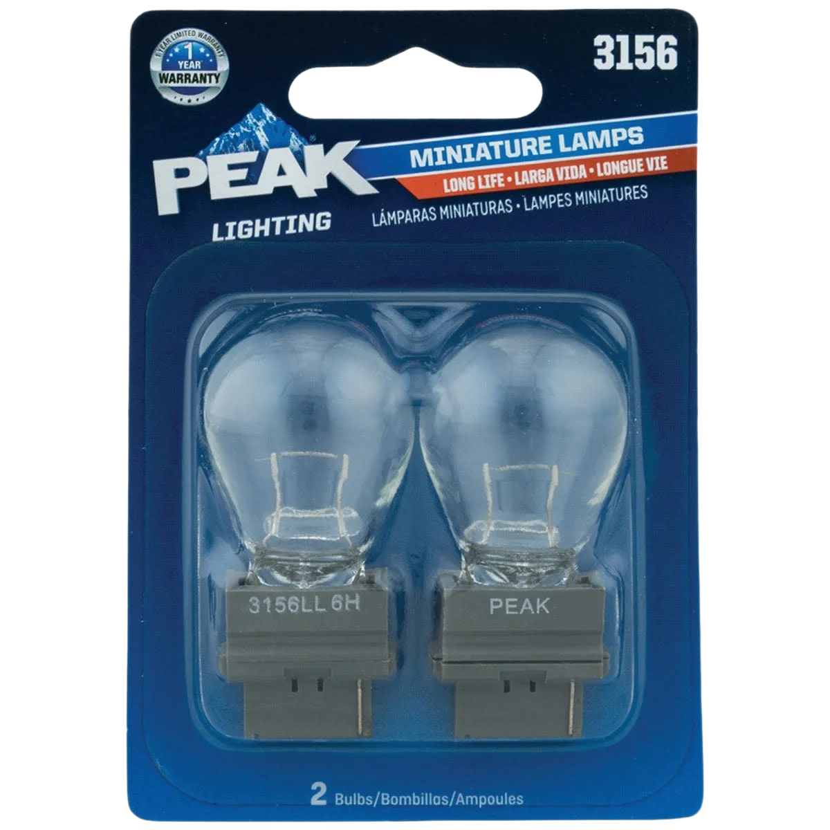 User-Friendly PEAK 3156 12.8V Mini Automotive Light Bulb 2-Pack First-Class