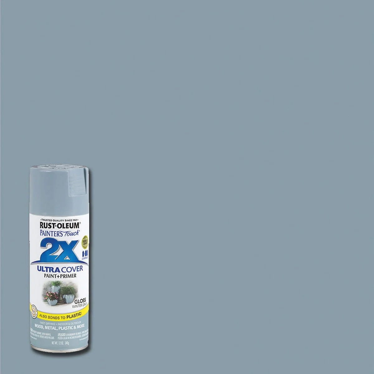 Effective Rust-Oleum Painters’ Touch 2X Winter Gray Gloss Spray Paint Primer 12 oz. Lightweight