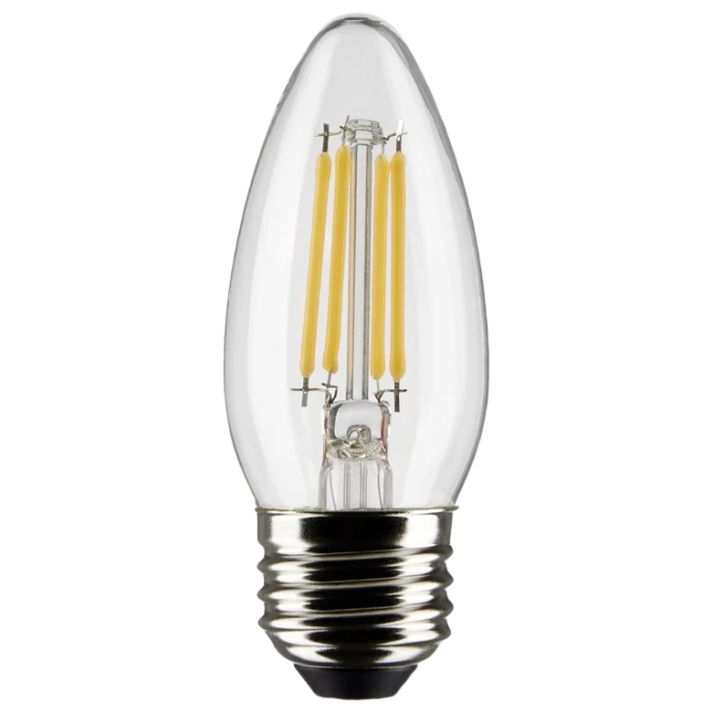 Easy-to-Use Satco 4 Watt B11 LED Clear Soft White Medium Base Light Bulb 3-Pack Convenient