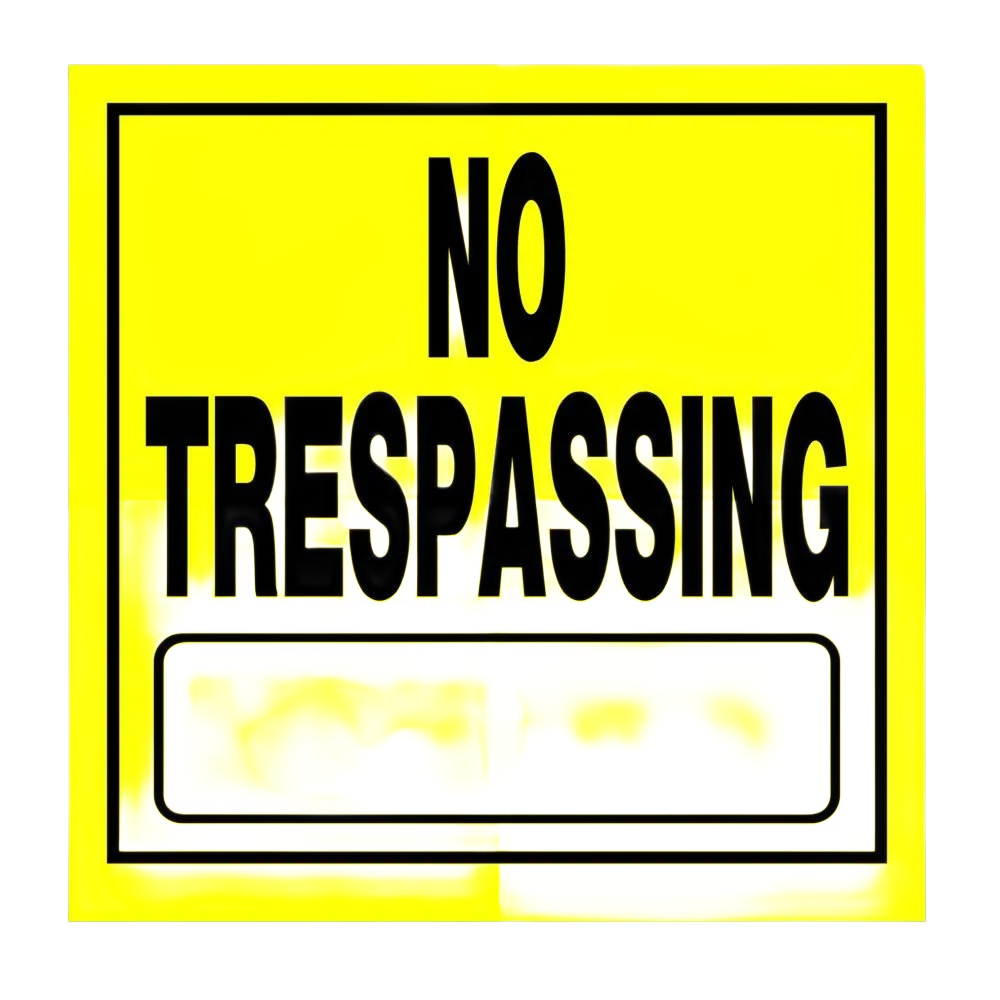 Classic Hillman Yellow No Trespassing Sign 11 x 11 in. Next-Generation
