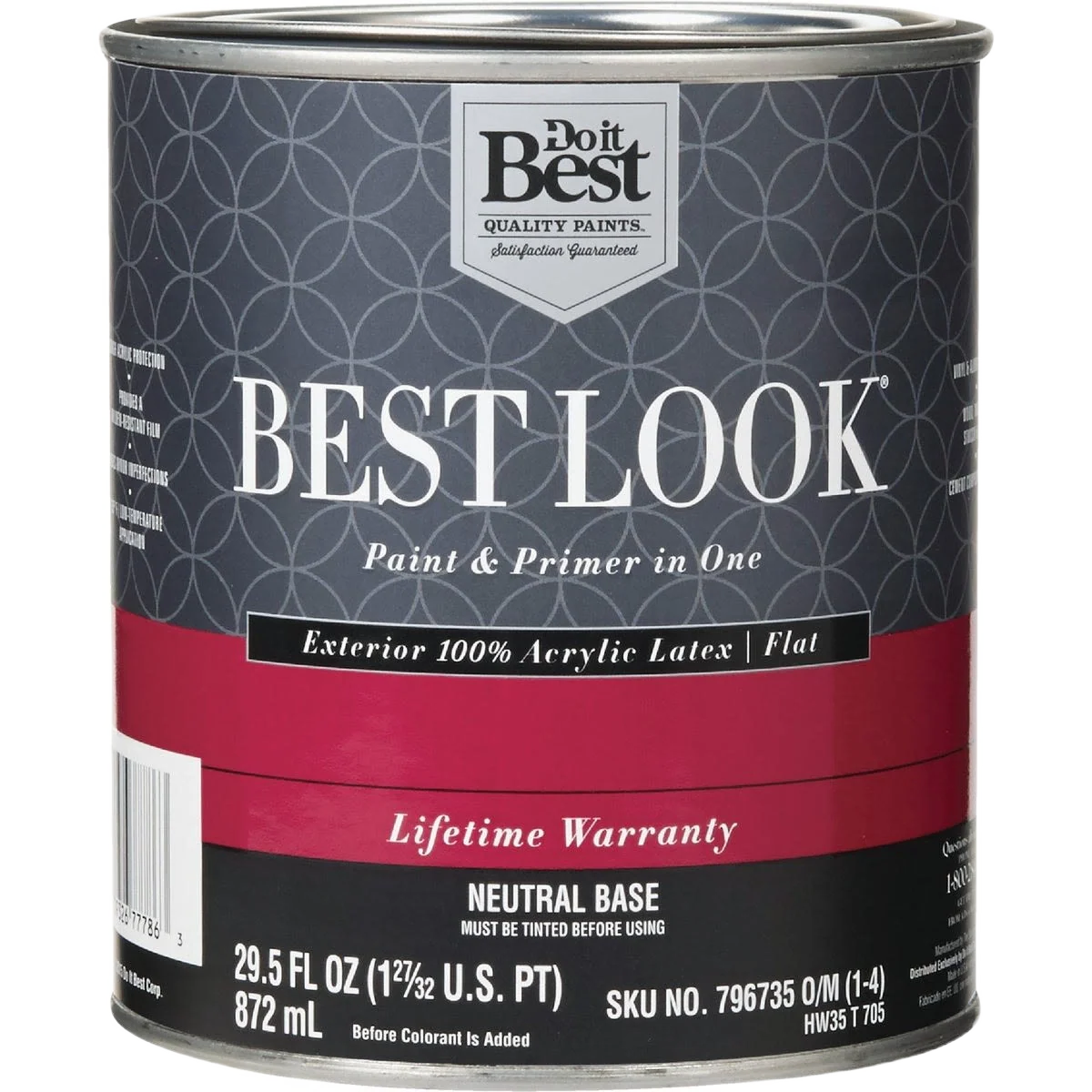 Powerful Look Neutral Base Exterior Latex Flat Paint Primer In One 1 Quart Fine Crafted