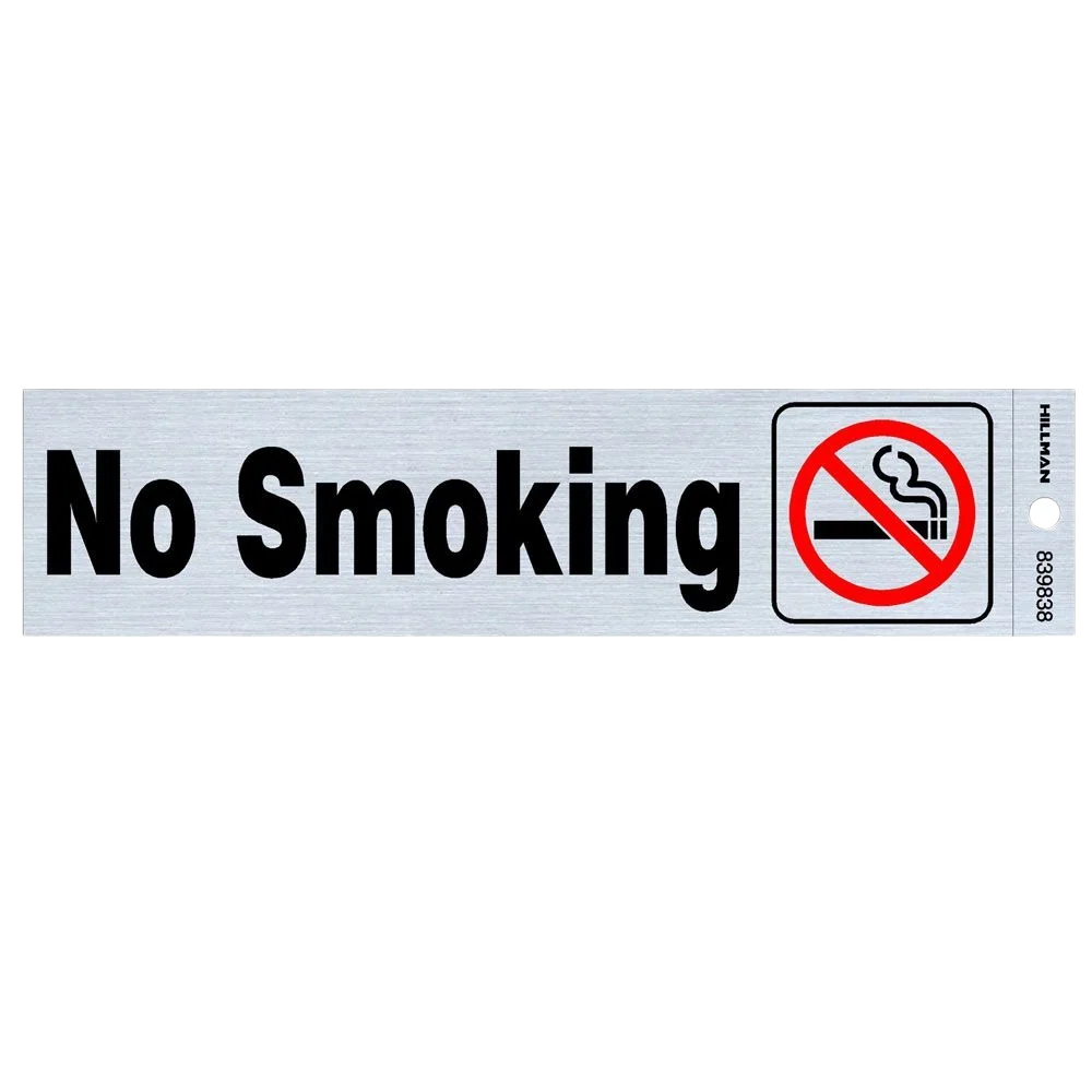 High-Grade Hillman Black Red Nickel Mylar Self-Adhesive No Smoking Sign 2 x 8 in. Proven