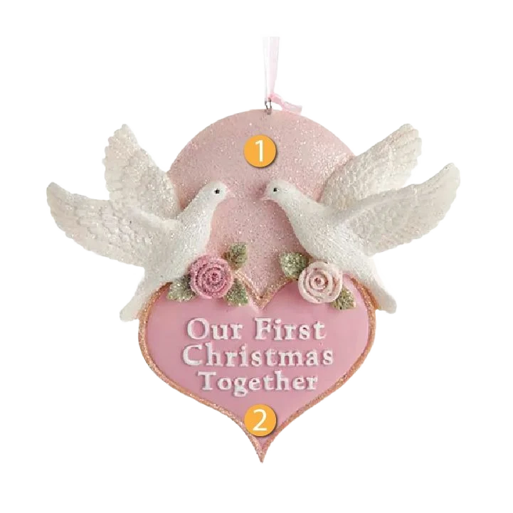 Outstanding Kurt S. Adler Personalized Our First Christmas Together Dove Heart Ornament Classic