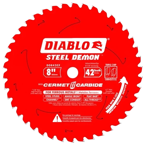 High-Performance Diablo 8-In. 42-Tooth Cermet II Saw Blade Long-Lasting