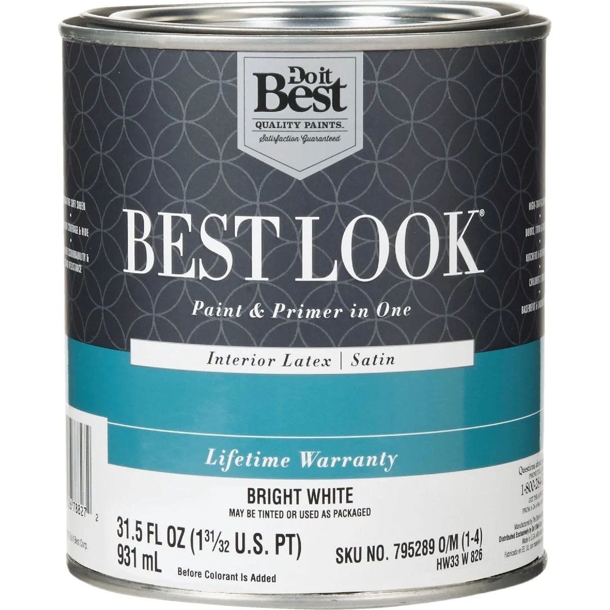 Healthy Look Bright White Interior Latex Satin Paint Primer In One 1 Quart Durable