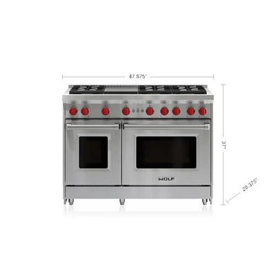 Casual Wolf 48 6 Burner Natural Gas Range and Infrared Griddle Reusable