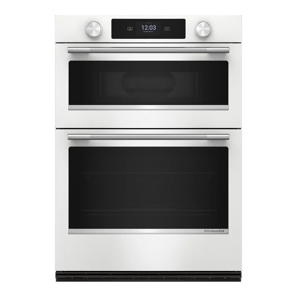 Dependable 30-inch Smart Electric Combo Wall Oven with Assisted Cooking Modes – White