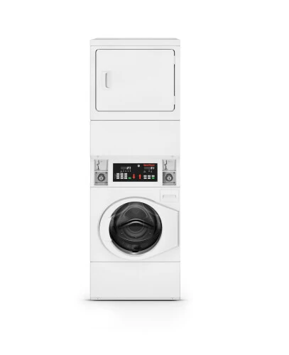Original 27 Light Commercial Coin Drop Front Control Stack Washer-Dryer Gas Not for Residential Use Secure