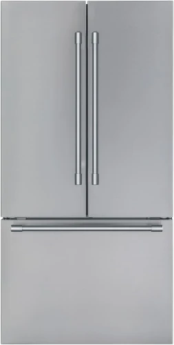 Powerful dom® standing French Door Bottom Mount Refrigerator 36” Professional Stainless Steel Relaxed