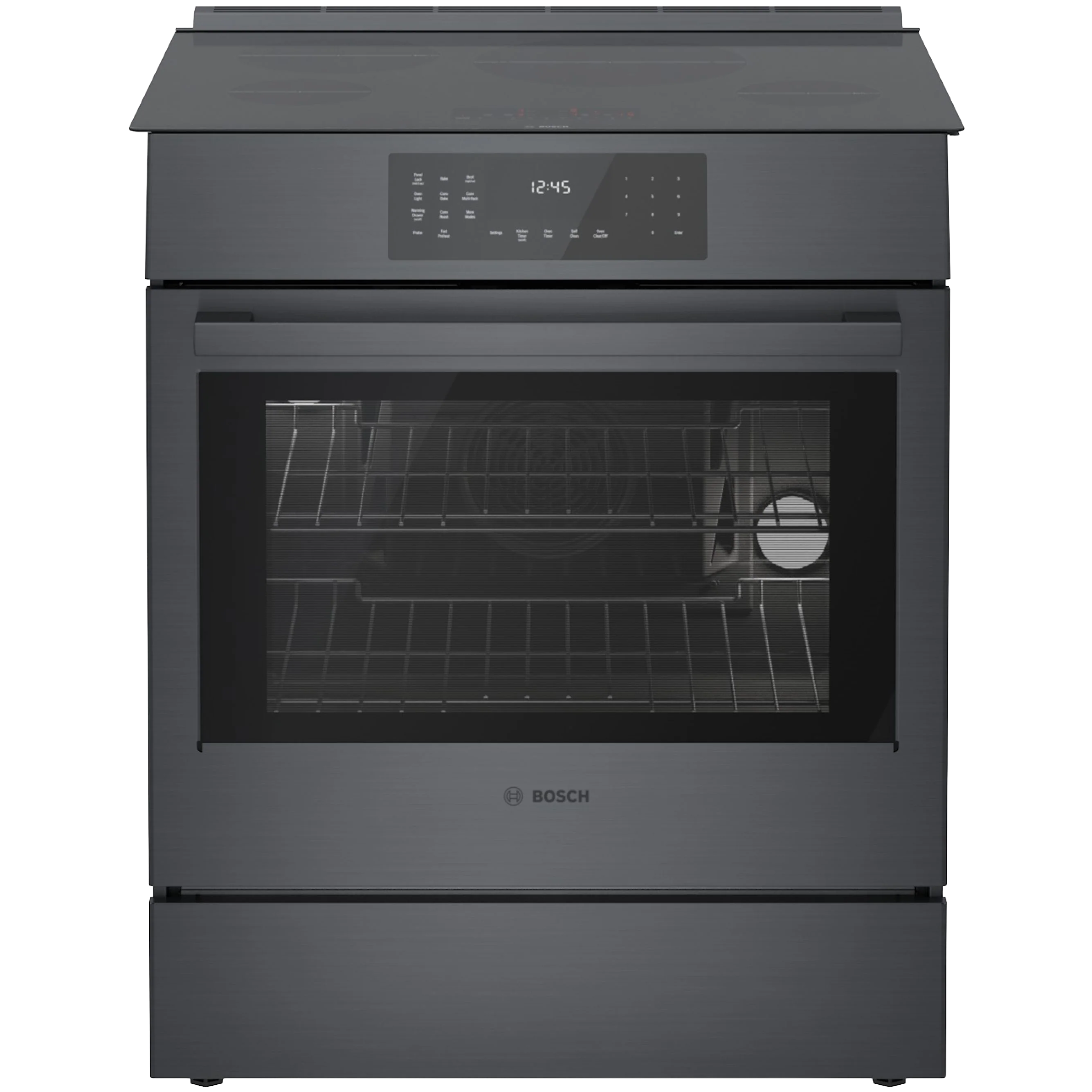 Sophisticated 800 Series Induction Slide-in Range 30” Black Stainless Steel High-End