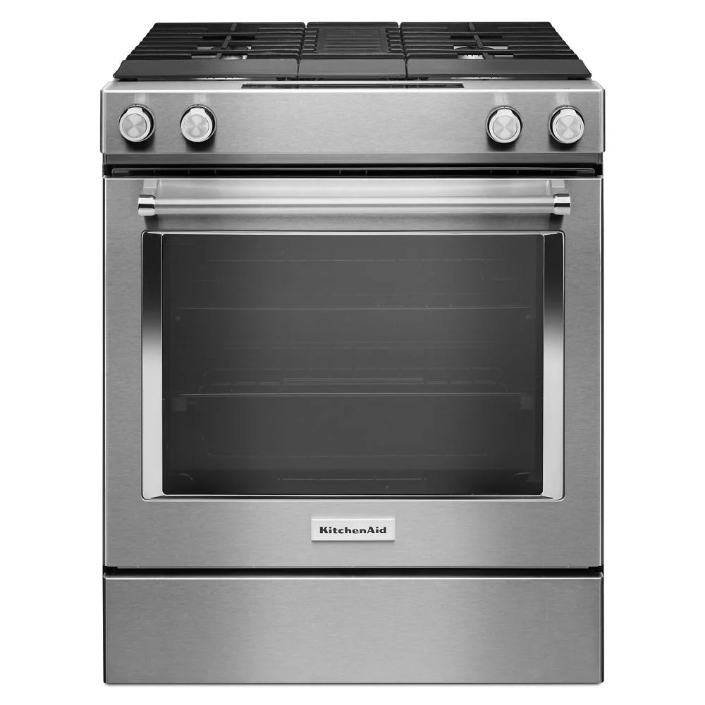 Fashionable 30-Inch 4-Burner Dual Fuel Downdraft Slide-In Range Classic