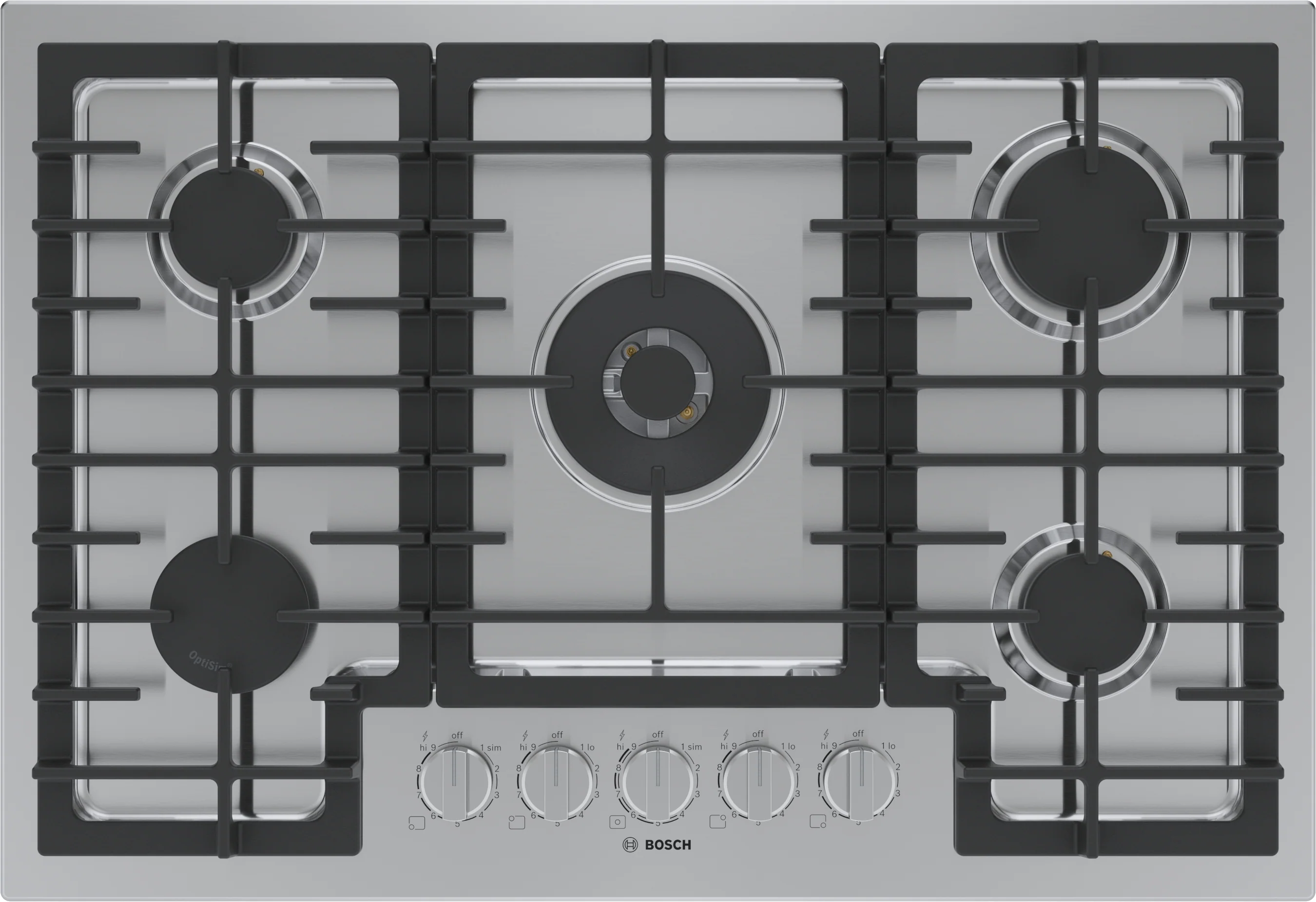 Trusted 800 Series Gas Cooktop 30” Stainless steel Detailed