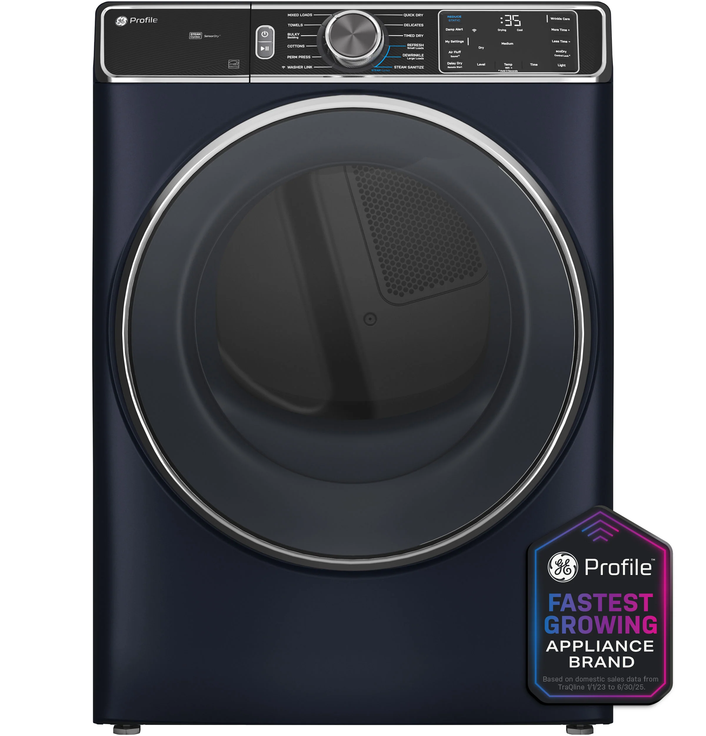 Sustainable GE Profile™ 7.8 cu. ft. Capacity Smart Front Load Gas Dryer with Steam and Sanitize Cycle Innovative